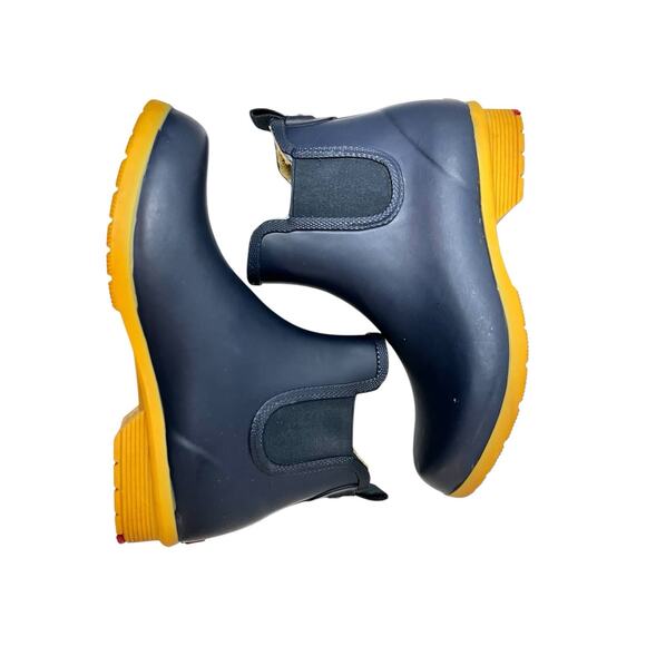 Chooka Bainbridge Navy Rubber Pull On Waterproof Chelsea Rain Boot Womens Size 7 - Picture 5 of 10